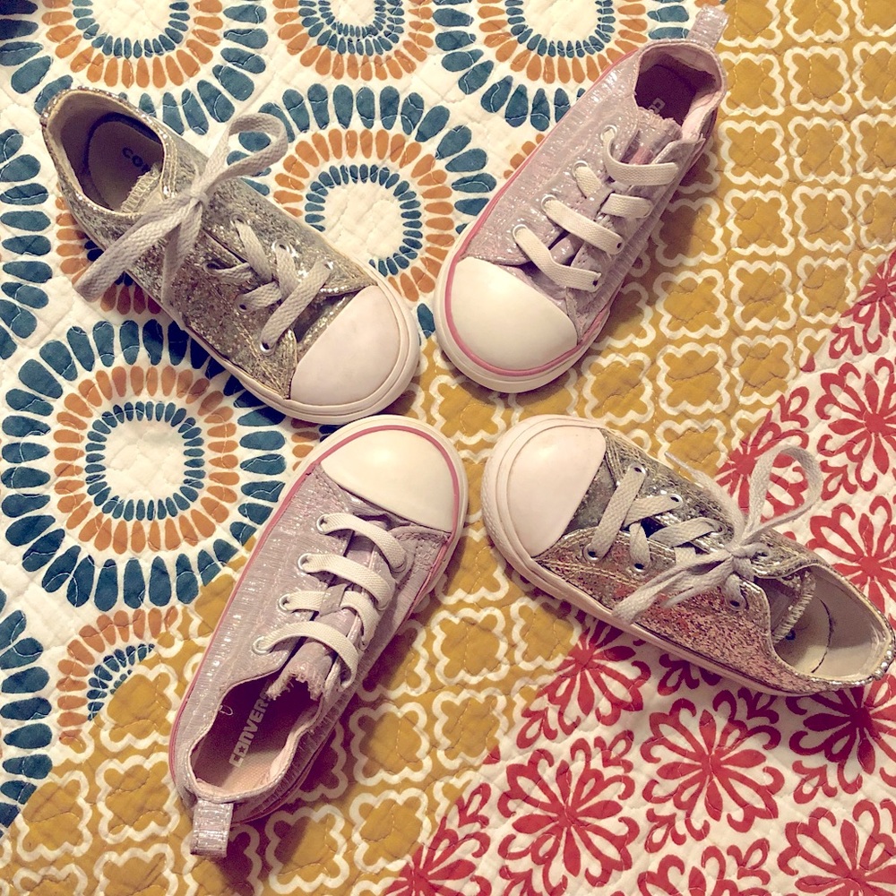 2 pair of Glittery Converse (girls size 9)